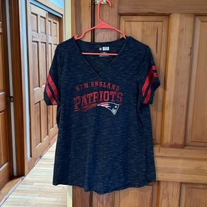 NFL Team Apparel New England Patriots Blue Heathered V-Neck T - Shirt